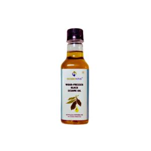 Herbovive Cold Pressed Black Sesame Oil in a 100ml bottle for versatile skin, hair, and holistic uses.